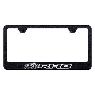 Autogold® - Rugged Black License Plate Frame with Laser Etched RHO Rhino Logo