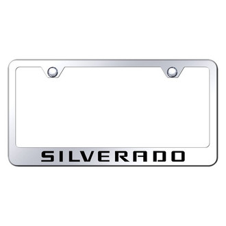 Autogold® - Chrome License Plate Frame with Laser Etched Silverado Logo