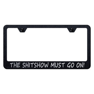 Autogold® - Rugged Black License Plate Frame with Laser Etched Sh-t Show Logo