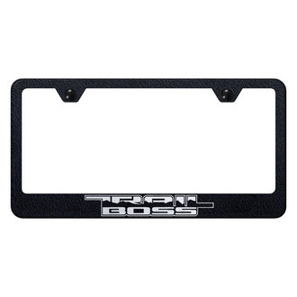 Autogold® - Rugged Black License Plate Frame with Laser Etched Trail Boss Logo