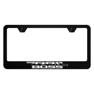 Autogold® - UV Printed Black License Plate Frame with Black Trail Boss Logo