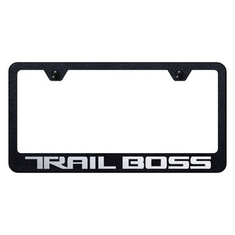 Autogold® - Rugged Black License Plate Frame with Laser Etched Trail Boss Linear Logo