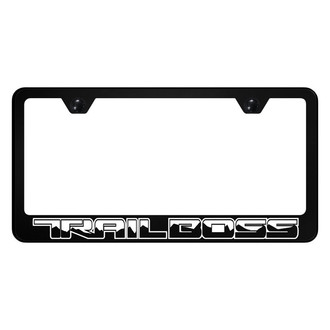 Autogold® - UV Printed Black License Plate Frame with Trail Boss Linear Logo