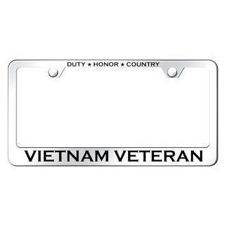 Autogold® - Chrome License Plate Frame with Laser Etched Vietnam Veteran Logo