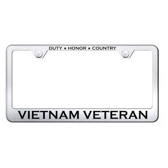 Autogold® - Brushed License Plate Frame with Laser Etched Vietnam Veteran Logo