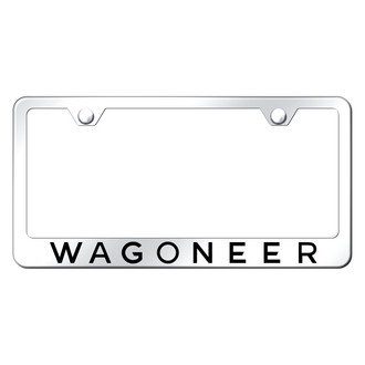 Autogold® - Polished License Plate Frame with Laser Etched Wagoneer
