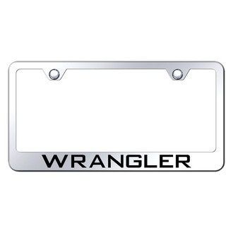 Autogold® - Chrome License Plate Frame with Laser Etched Wrangler Logo