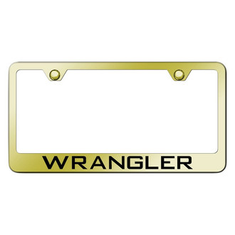 Autogold® - Gold License Plate Frame with Laser Etched Wrangler Logo