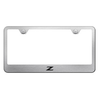 Autogold® - Brushed License Plate Frame with Laser Etched Z New Logo