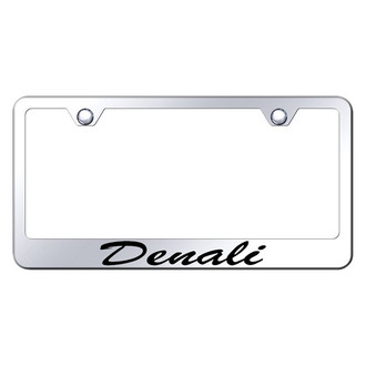 Autogold® - Chrome License Plate Frame with Script Laser Etched Denali Logo
