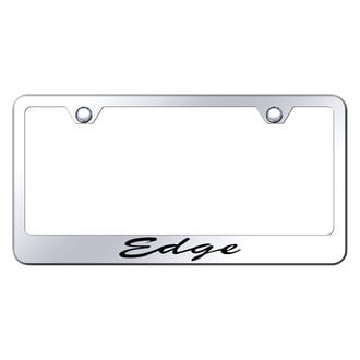 Autogold® - Chrome License Plate Frame with Script Laser Etched Edge Logo