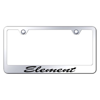 Autogold® - Chrome License Plate Frame with Script Laser Etched Element Logo