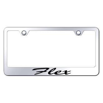 Autogold® - Chrome License Plate Frame with Script Laser Etched Laser Flex Logo