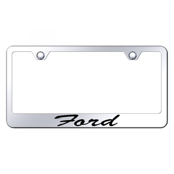 Autogold® - License Plate Frame with Script Laser Etched Ford Logo