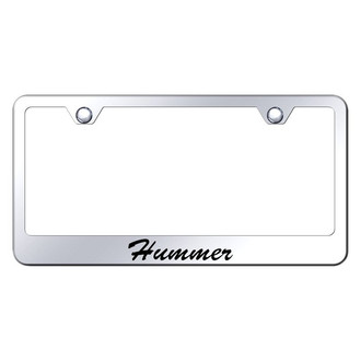 Autogold® - Chrome License Plate Frame with Script Laser Etched Hummer Logo