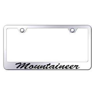 Autogold® - Chrome License Plate Frame with Script Laser Etched Mountaineer Logo