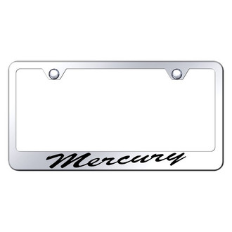 Autogold® - Chrome License Plate Frame with Script Laser Etched Mercury Logo