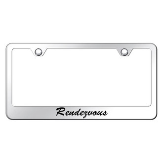 Autogold® - Chrome License Plate Frame with Script Laser Etched Rendezvous Logo