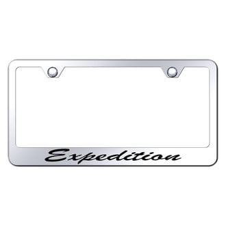 Autogold® - Chrome License Plate Frame with Script Laser Etched Expedition Logo