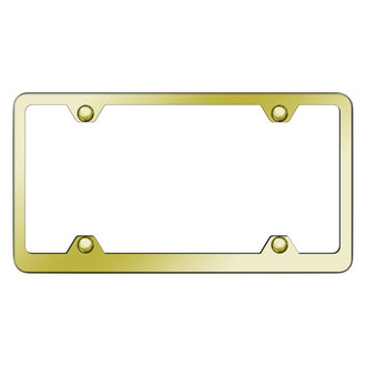 Autogold® - Plain 4-Hole Wide Body Gold License Plate Frame