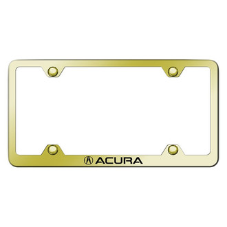Autogold® - Wide Body Gold License Plate Frame with Laser Etched Acura Logo and Emblem