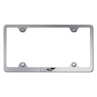 Autogold® - Wide Body Chrome License Plate Frame with Laser Etched Cadillac V Logo
