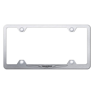 Autogold® - Wide Body Brushed License Plate Frame with Laser Etched Chrysler Only Logo