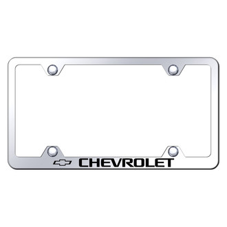 Autogold® - Wide Body Chrome License Plate Frame with Laser Etched Chevrolet Logo