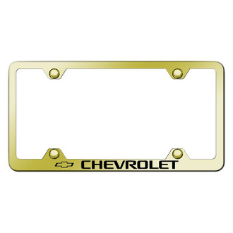 Autogold® - Wide Body Gold License Plate Frame with Laser Etched Chevrolet Logo