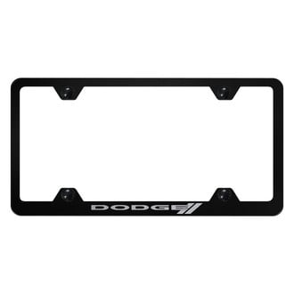 Autogold® - Wide Body License Plate Frame with Laser Etched Dodge Stripes Logo