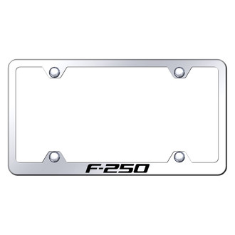 Autogold® - Wide Body Chrome License Plate Frame with Laser Etched F-250 Logo