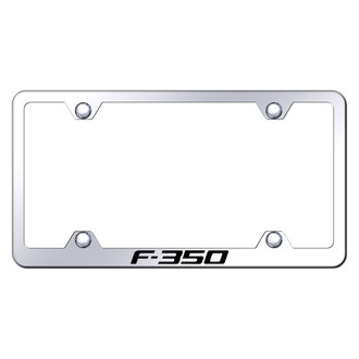 Autogold® - Wide Body Chrome License Plate Frame with Laser Etched F-350 Logo