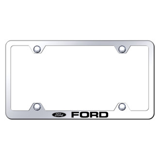 Autogold® - Wide Body Chrome License Plate Frame with Laser Etched Ford Logo