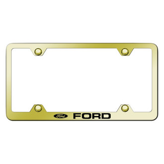 Autogold® - Wide Body Gold License Plate Frame with Laser Etched Ford Logo