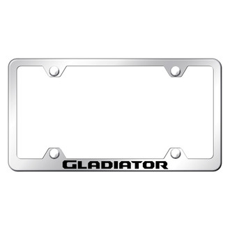 Autogold® - Wide Body Chrome License Plate Frame with Laser Etched Gladiator Logo
