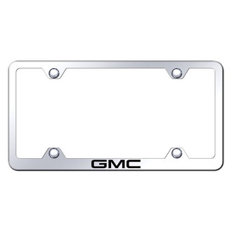 Autogold® - Wide Body Chrome License Plate Frame with Laser Etched GMC Logo