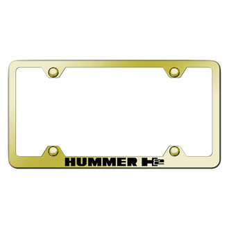 Autogold® - Wide Body Gold License Plate Frame with Laser Etched H2 Logo