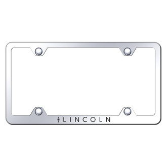 Autogold® - Wide Body Chrome License Plate Frame with Laser Etched Lincoln Logo