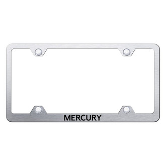 Autogold® - Wide Body Brushed License Plate Frame with Laser Etched Mercury Logo