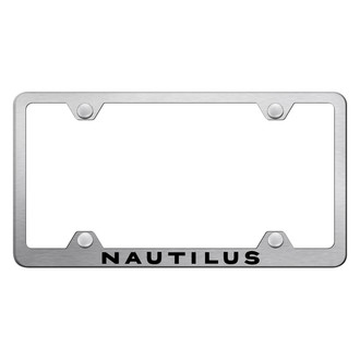 Autogold® - Wide Body Brushed License Plate Frame with Laser Etched Nautilus Logo