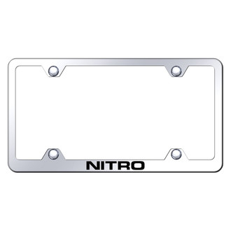 Autogold® - Wide Body Chrome License Plate Frame with Laser Etched Nitro Logo