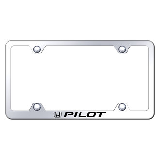 Autogold® - Wide Body Chrome License Plate Frame with Laser Etched Pilot Logo