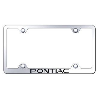 Autogold® - Wide Body Chrome License Plate Frame with Laser Etched Pontiac Logo