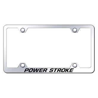 Autogold® - Wide Body Chrome License Plate Frame with Laser Etched Power Stroke Logo