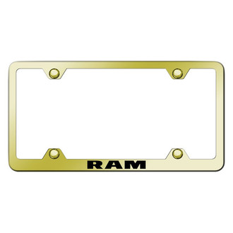 Autogold® - Wide Body Gold License Plate Frame with Laser Etched RAM Logo