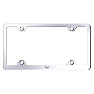 Autogold® - Wide Body Chrome License Plate Frame with Laser Etched Head Ram Logo
