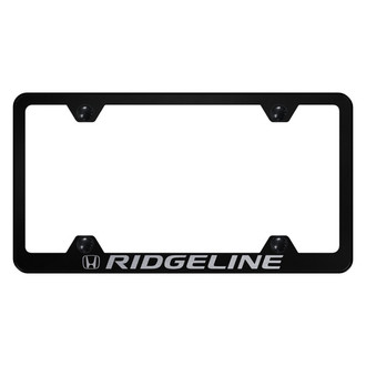 Autogold® - Wide Body Black License Plate Frame with Laser Etched Ridgeline Logo