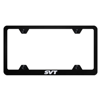 Autogold® - Wide Body Black License Plate Frame with Laser Etched SVT Logo
