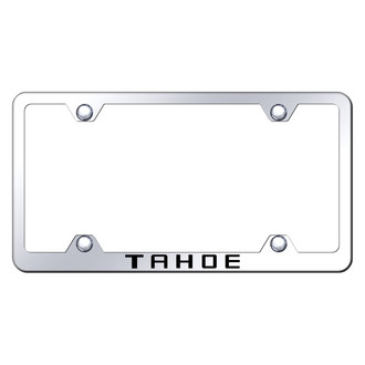 Autogold® - Wide Body Chrome License Plate Frame with Laser Etched Tahoe Logo