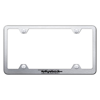 Autogold® - Wide Body Brushed License Plate Frame with Laser Etched Trail Boss Logo